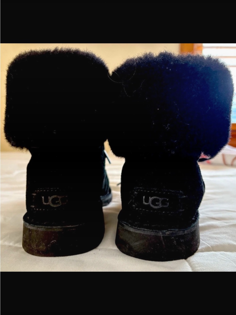 UGG Black Shearling Cuff Boots